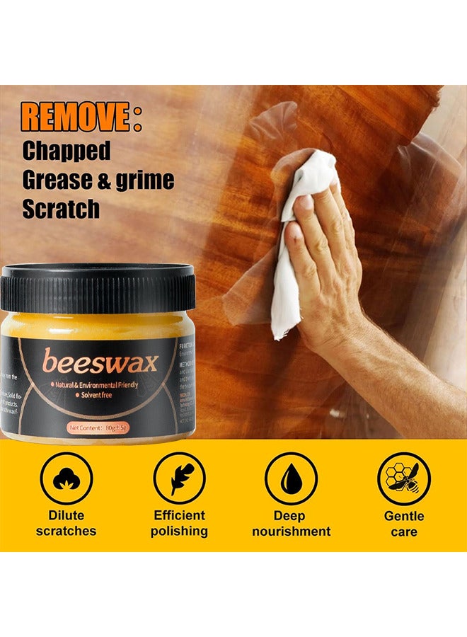 Natural Beeswax Furniture Polish Wood Seasoning Beewax For Wood Polish And Conditioner Multipurpose Waterproof And Repair Wood Wax Wood Cleaner And Polish Furniture Wax