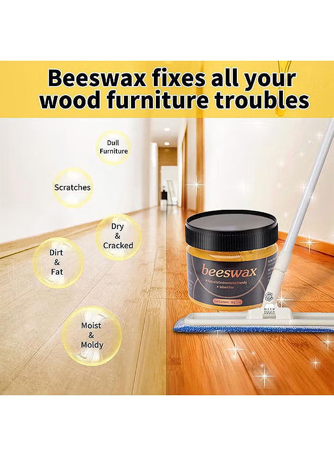 Natural Beeswax Furniture Polish Wood Seasoning Beewax For Wood Polish And Conditioner Multipurpose Waterproof And Repair Wood Wax Wood Cleaner And Polish Furniture Wax