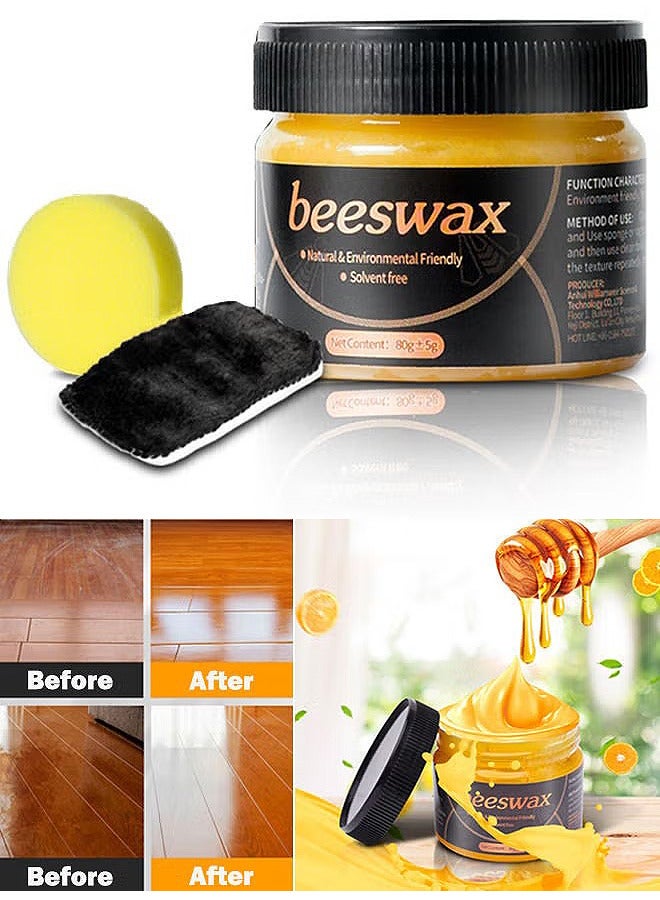 Natural Beeswax Furniture Polish Wood Seasoning Beewax For Wood Polish And Conditioner Multipurpose Waterproof And Repair Wood Wax Wood Cleaner And Polish Furniture Wax