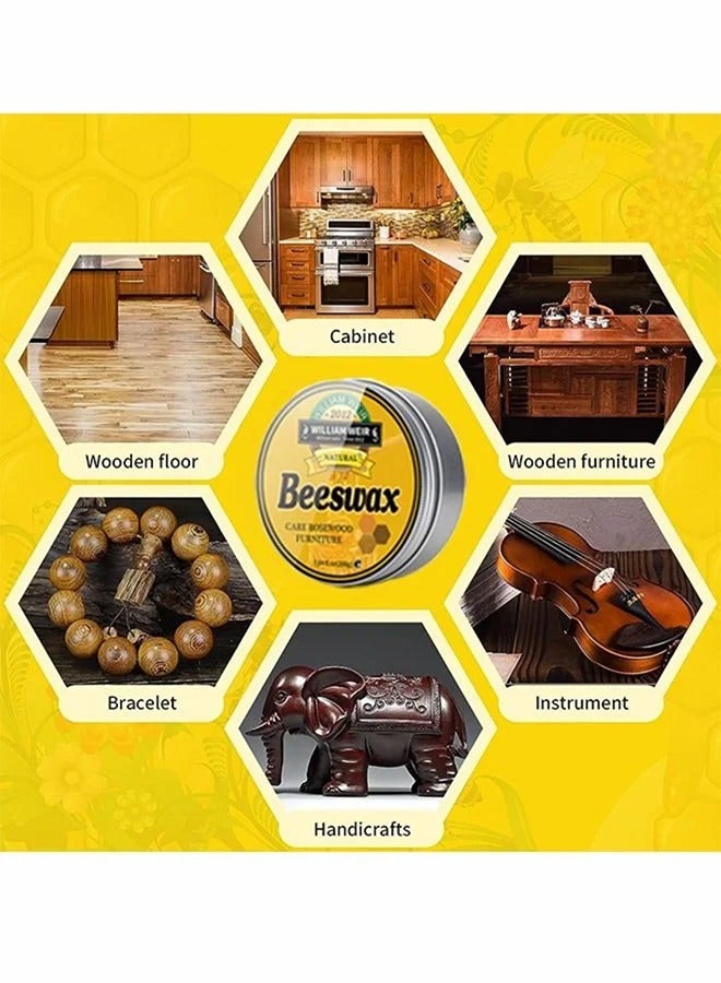 Natural Beeswax- Furniture Polish Wood Seasoning Beeswax for Wood Polish and Conditioner Multipurpose Waterproof and Repair Wood Wax Wood Cleaner and Polish Furniture Wax 200g