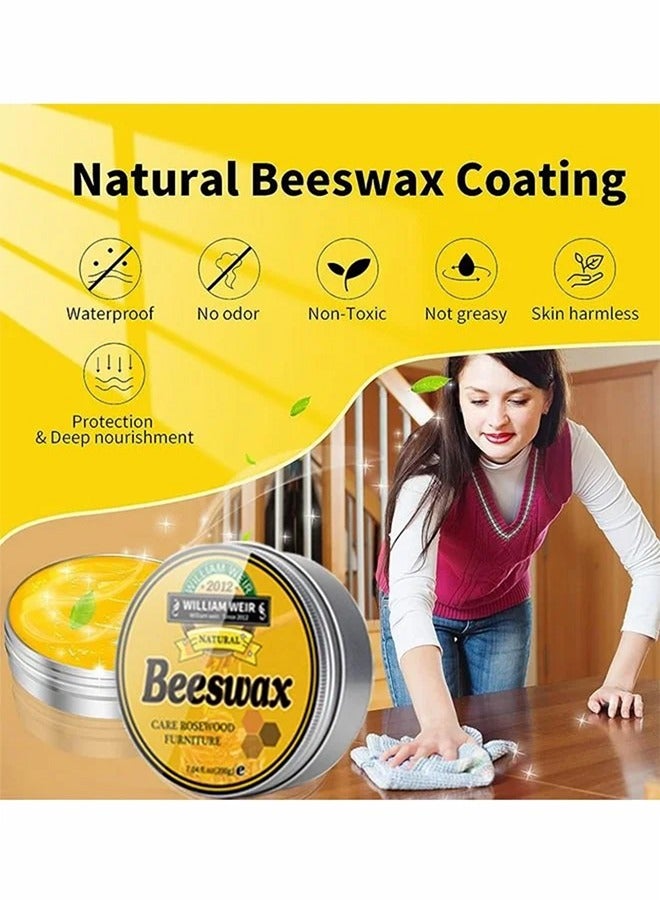 Natural Beeswax- Furniture Polish Wood Seasoning Beeswax for Wood Polish and Conditioner Multipurpose Waterproof and Repair Wood Wax Wood Cleaner and Polish Furniture Wax 200g