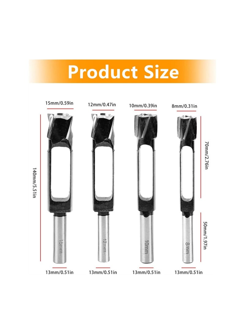 Woodworking Plug Hole Cutter Set for Furniture Making Core Drill with 8mm 10mm 12mm 15mm Sizes Perfect for Carpentry