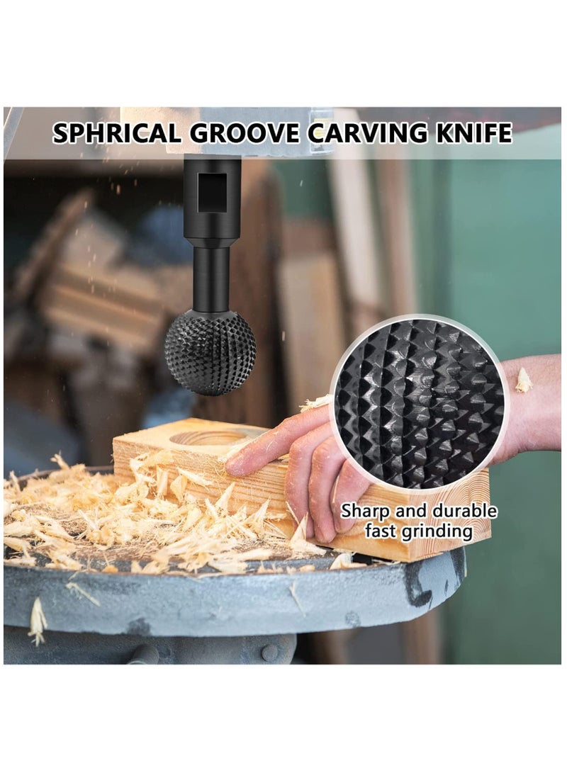 Spherical Rotary Burr, 14mm Carbon Steel Grinding Head for Wood Carving, Polishing, Engraving, and Drilling, Compatible with 115/125 Angle Grinders.