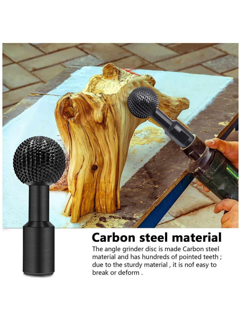 Spherical Rotary Burr, 14mm Carbon Steel Grinding Head for Wood Carving, Polishing, Engraving, and Drilling, Compatible with 115/125 Angle Grinders.