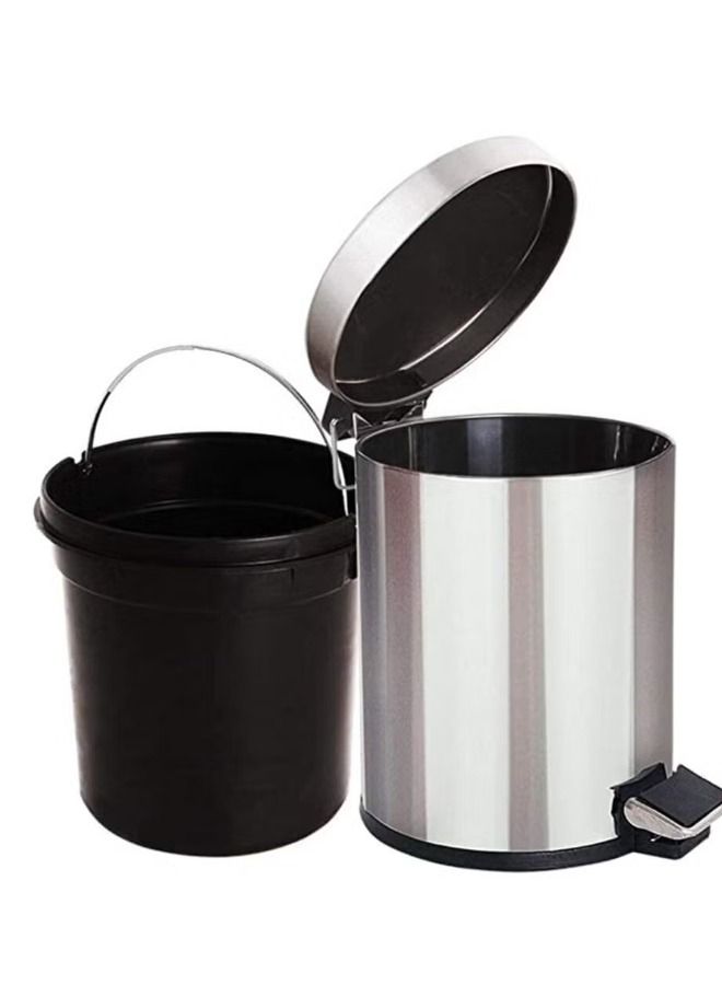 Stainless Steel Trash Bins Durable with Soft Close Lid ,Wastebasket Round Step 5L