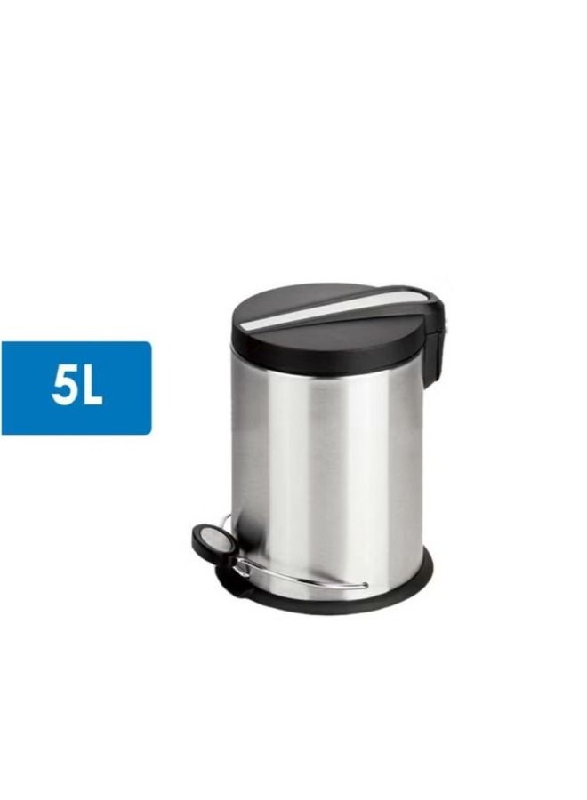 Stainless Steel Trash Bins Durable with Soft Close Lid ,Wastebasket Round Step 5L