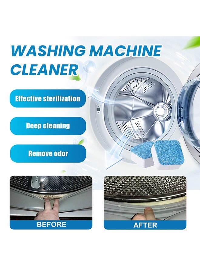 12PCS Washing Machine Cleaner Effervescent Tablets, Washing Machine Cleaner Descaling Agent, Deep Cleaning Tablets, Suitable for Washing Machine Cleaning，Sterilization，Dirt removal