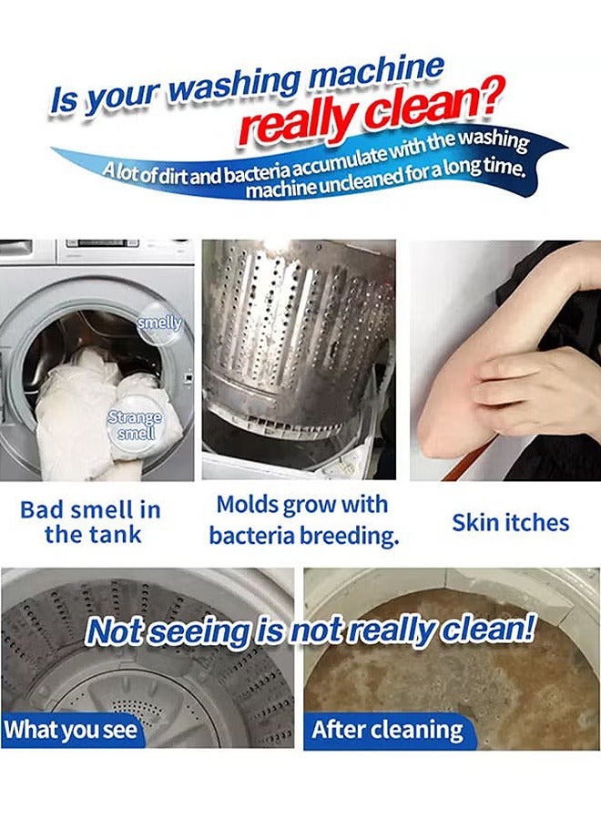 Washing Machine Cleaner Tablets Descaler Solid Deep Cleaning Deodorizer For All Washer Machines HE Front Loader Top Load Clean Inside Drum and Laundry Tub Seal