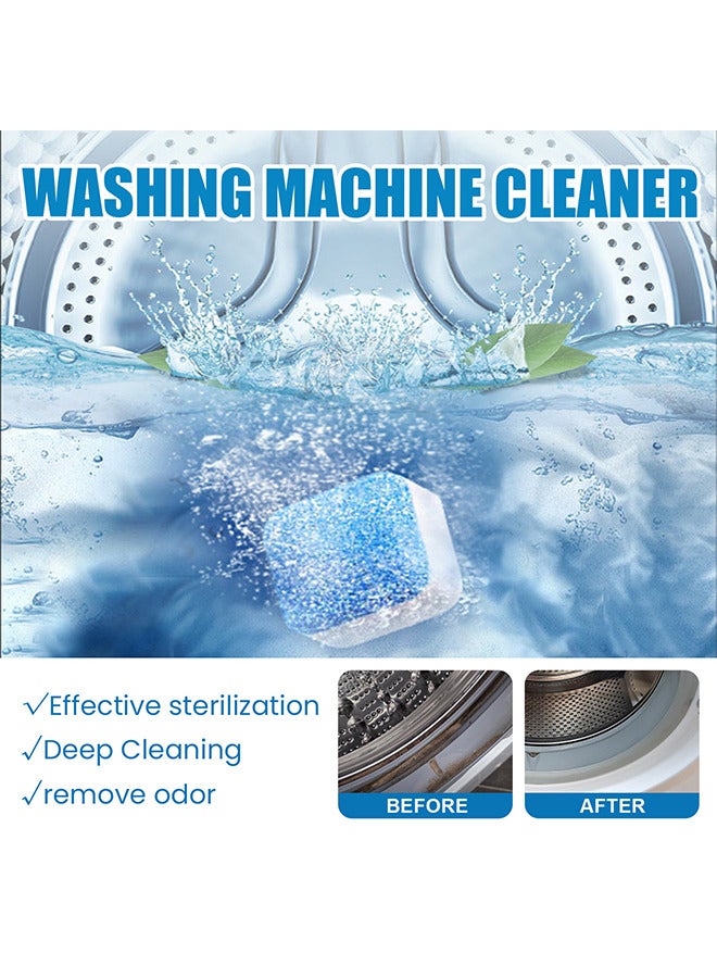 12PCS Washing Machine Cleaner Effervescent Tablets, Washing Machine Cleaner Descaling Agent, Deep Cleaning Tablets, Suitable For Washing Machine Cleaning, Sterilization, Dirt Removal