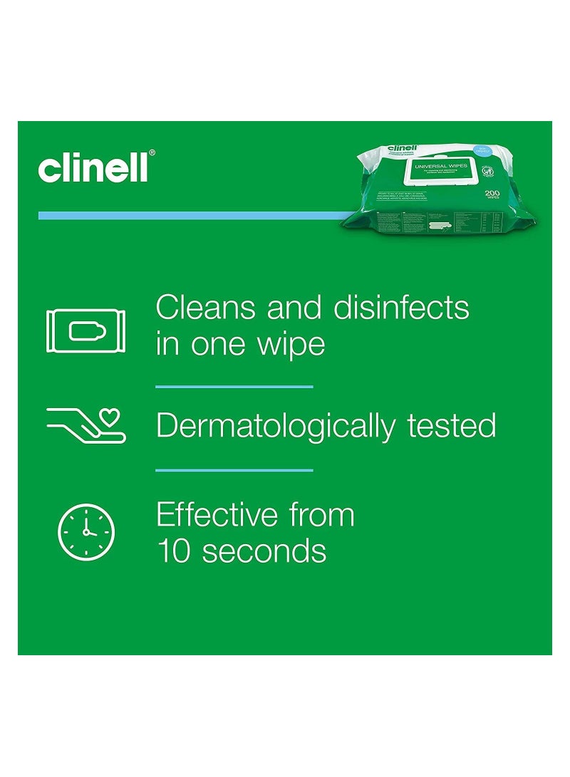 Clinell Universal Wipes (200 wipes) per pack