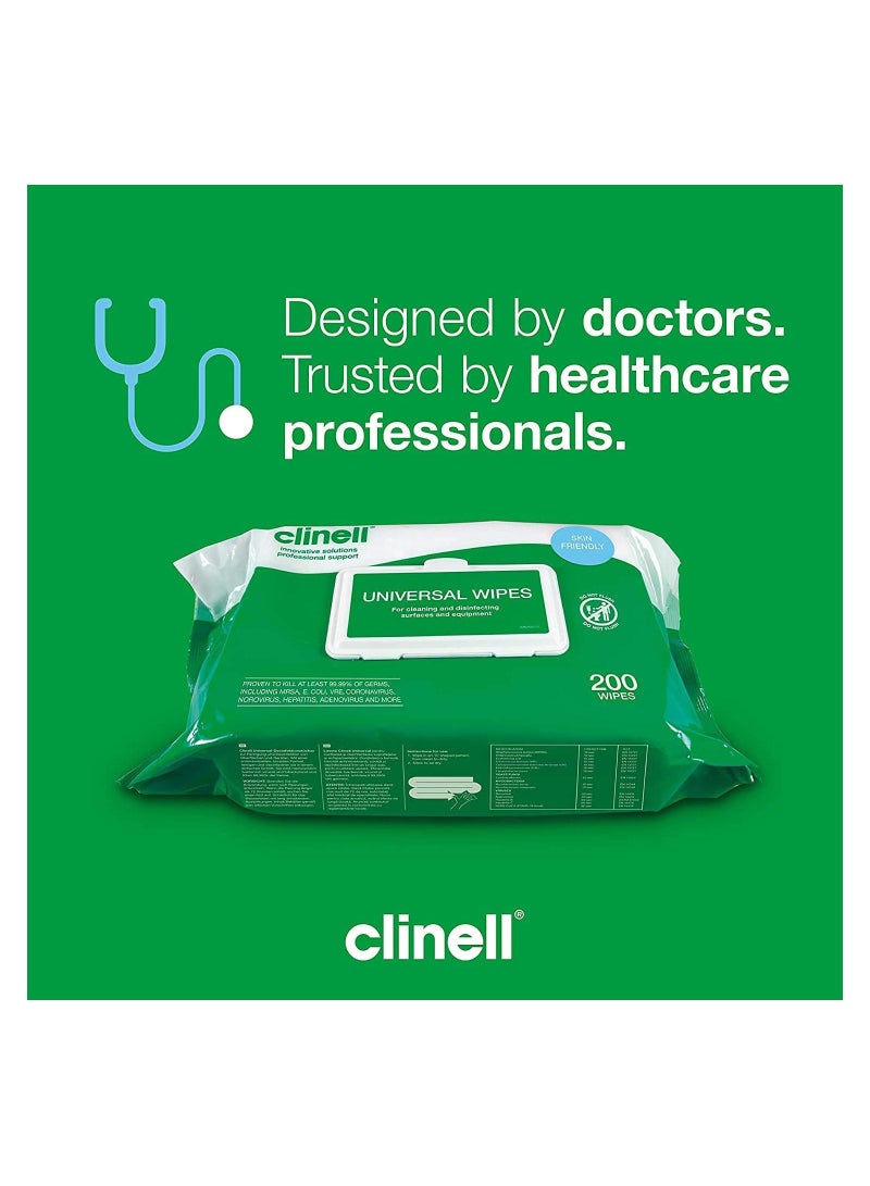 Clinell Universal Wipes (200 wipes) per pack