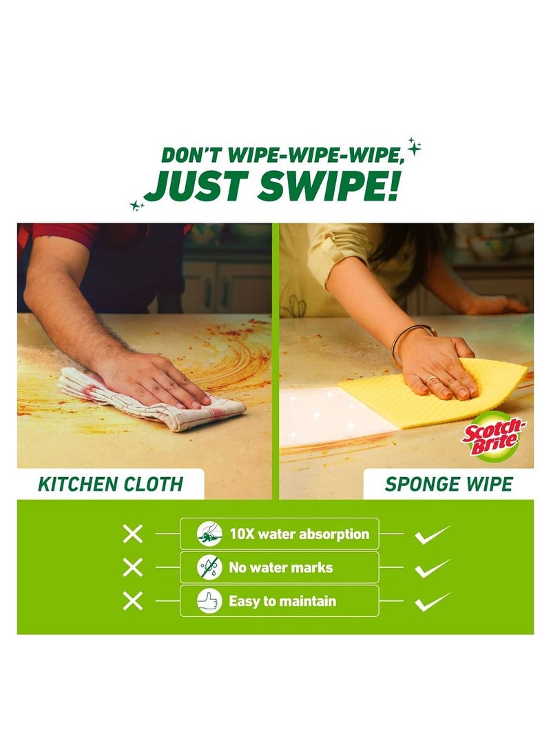 Scotch Brite Sponge Wipe reusable superior quality kitchen cleaning sponge-Trusted performance Easy to use Low maintenance multi surface safe