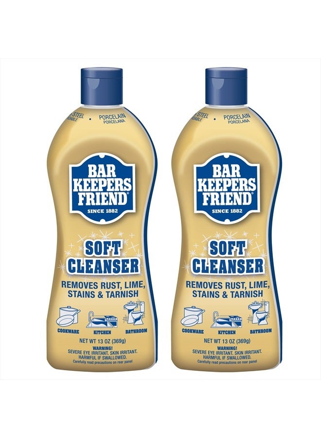 BAR KEEPERS FRIEND Soft Cleanser Premixed Formula | 13 Oz | (2 Pack)']