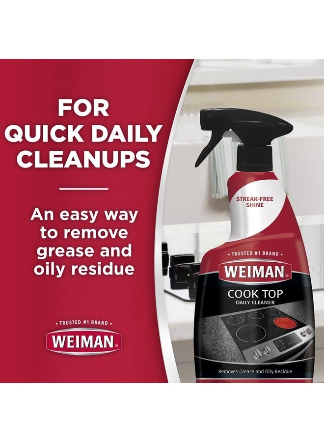 Cooktop Cleaner for Daily Use (2 Pack) Streak Free, Residue Free, Non-Abrasive Formula - 22 Ounce