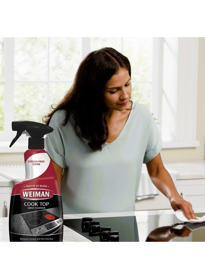 Cooktop Cleaner for Daily Use (2 Pack) Streak Free, Residue Free, Non-Abrasive Formula - 22 Ounce