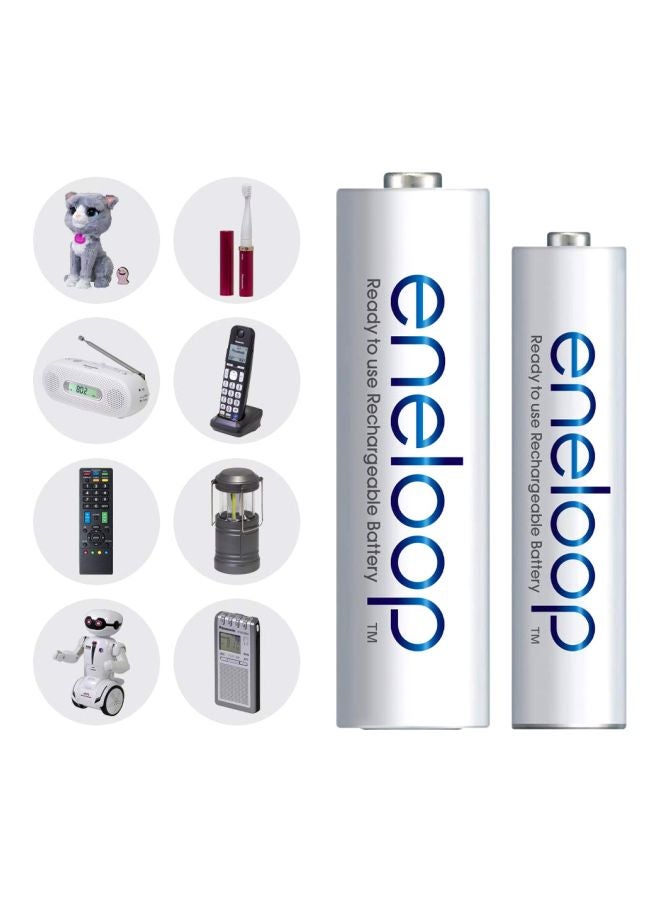 4-Piece Eneloop Aaa Micro Rechargeable Batteries White