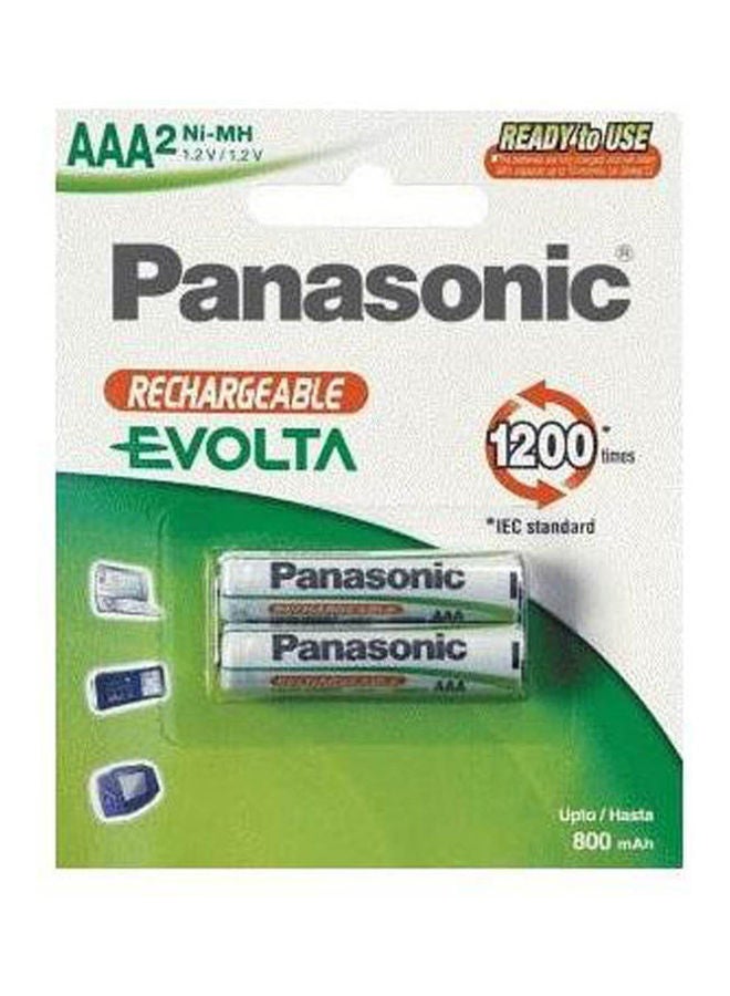 Pack Of 2 Aaa Rechargable Batteries 800 Mah Multicolour