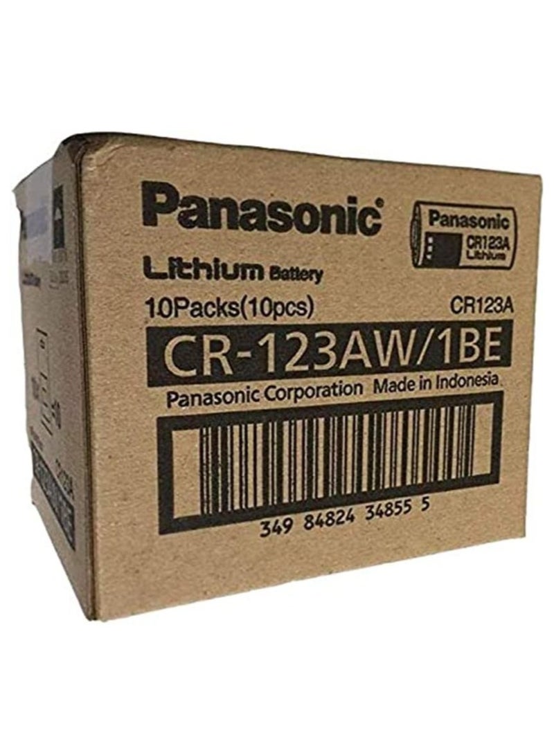 10-Pieces Panasonic CR123A Lithium 3V Batteries