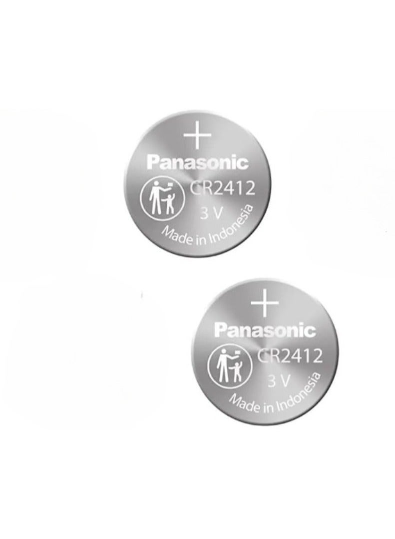 2-Pieces Panasonic CR2412 Lithium 3V Indonesia Batteries