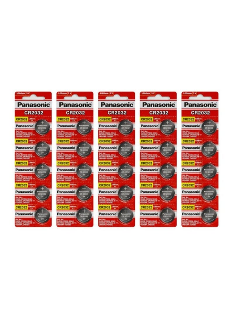 25-Pieces Panasonic CR2032 Lithium 3V Indonesia Batteries