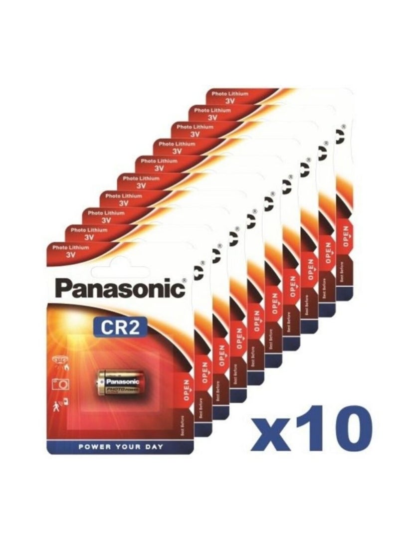 10-Pieces Panasonic CR2 Lithium 3V Batteries