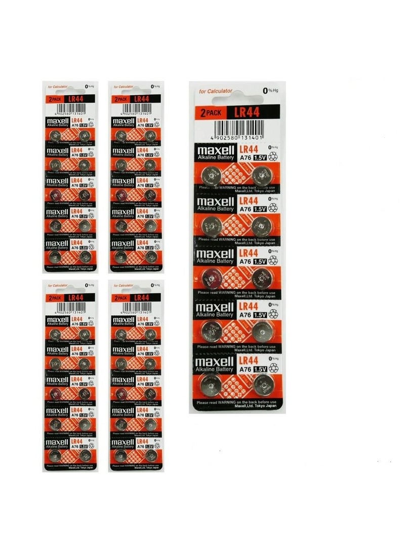 50-Pieces Maxell AG13 LR44 (A76) Alkaline 1.5V Batteries