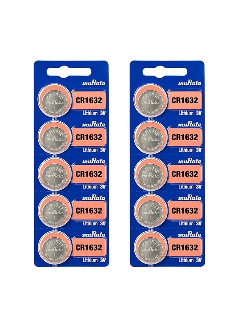 10-Pieces Murata CR1632 Lithium 3V (muRata) Japan Batteries