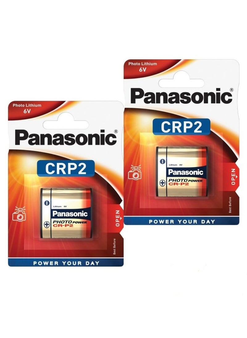 Panasonic CR-P2 Lithium 6V Batteries - 2 Pieces