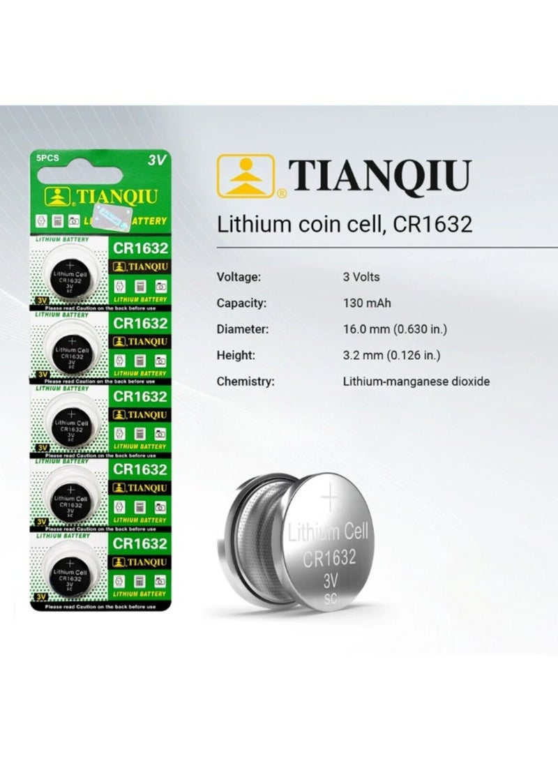 50-Pieces Tianqiu CR1632 Lithium 3V Batteries