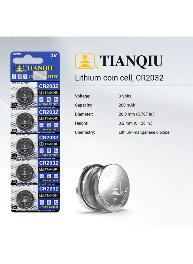 50-Pieces Tianqiu CR2032 Lithium 3V Batteries