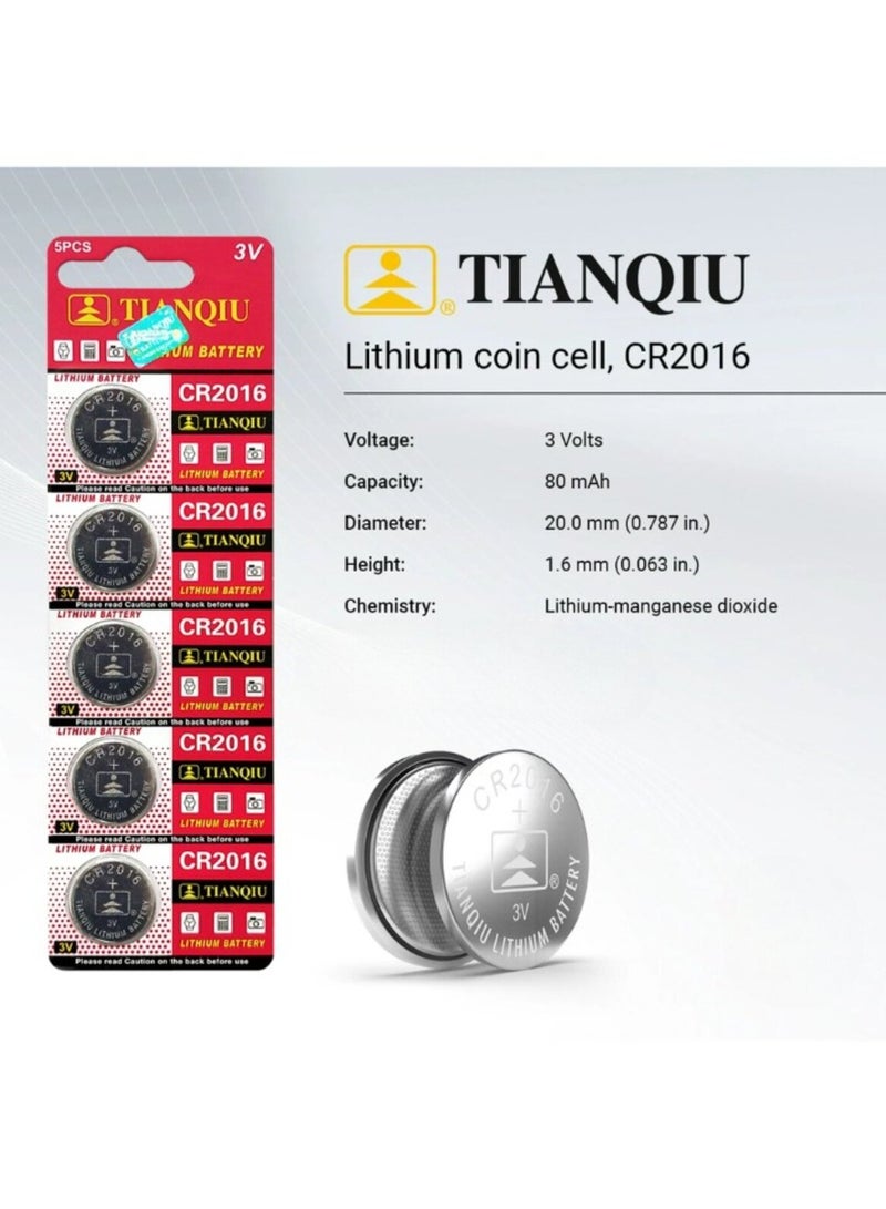 50-Pieces Tianqiu CR2016 Lithium 3V Batteries
