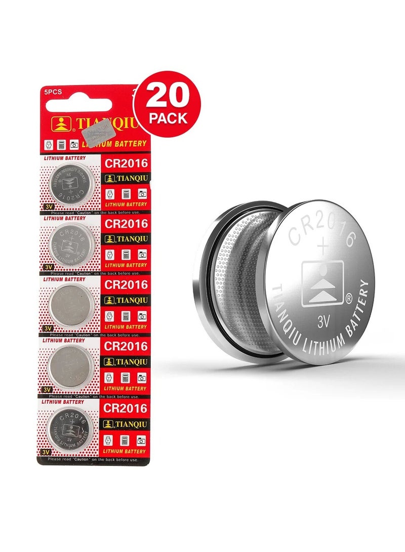 20-Pieces Tianqiu CR2016 Lithium 3V Batteries