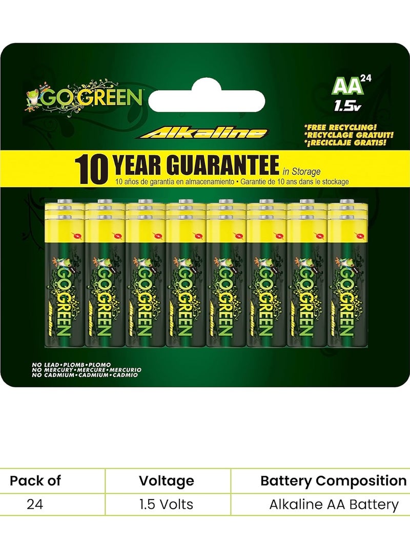 Eco Friendly Alkaline Aa Batteries 24 Pcs