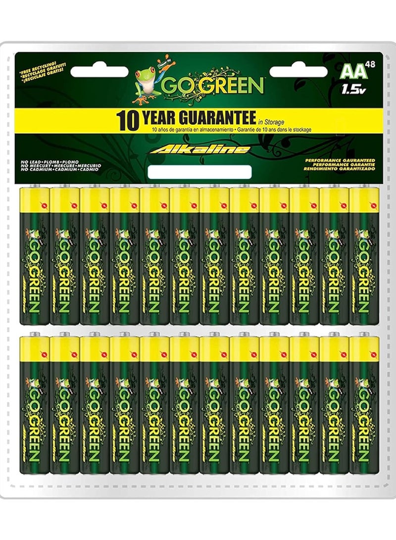 Eco Friendly Alkaline Aa Batteries 48 Pcs