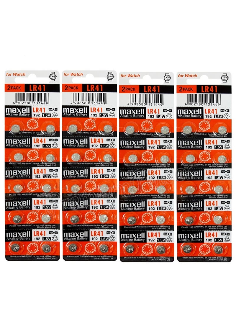 40-Pieces Maxell AG3 LR41 (192) Alkaline 1.5V Batteries