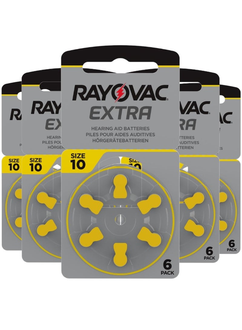 30-Pieces Rayovac Extra (Size 10) Hearing Aid Batteries Zinc-Air 0% Mercury