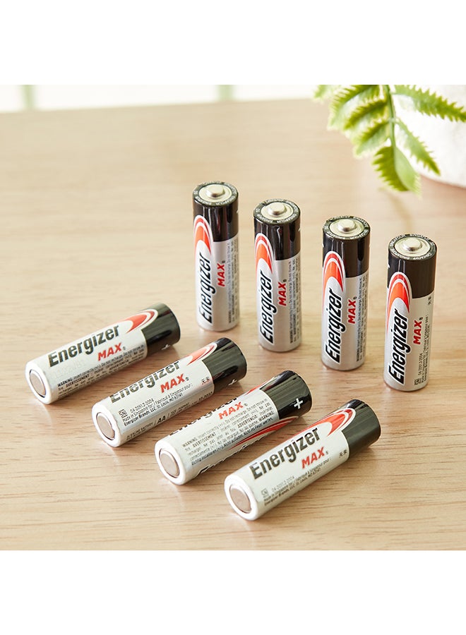 8-Piece Max AA Alkaline Battery Set 2 x 5 x 1 cm