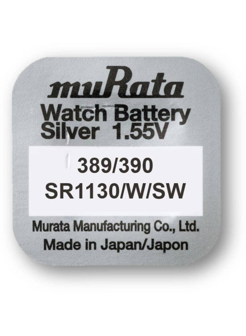 10-Pieces Murata 389/390 SR1130/W/SW Silver Oxide 1.55V Watch Batteries