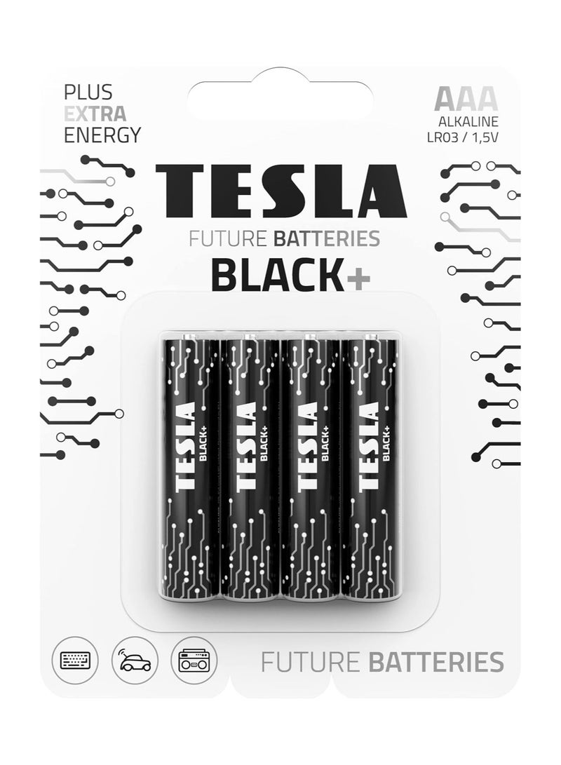 AAA Future Batteries Black Alkaline Constant Energy Power 4 Pcs Pack