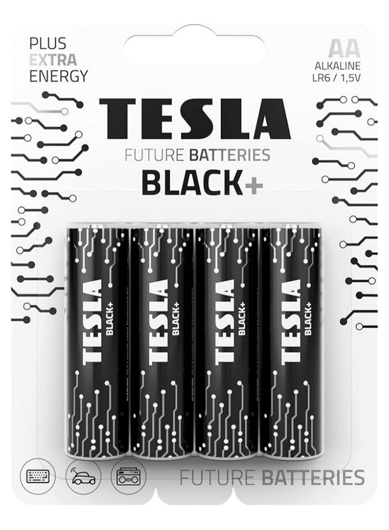 AA Battery Black+ Alkaline - Pack Of 4