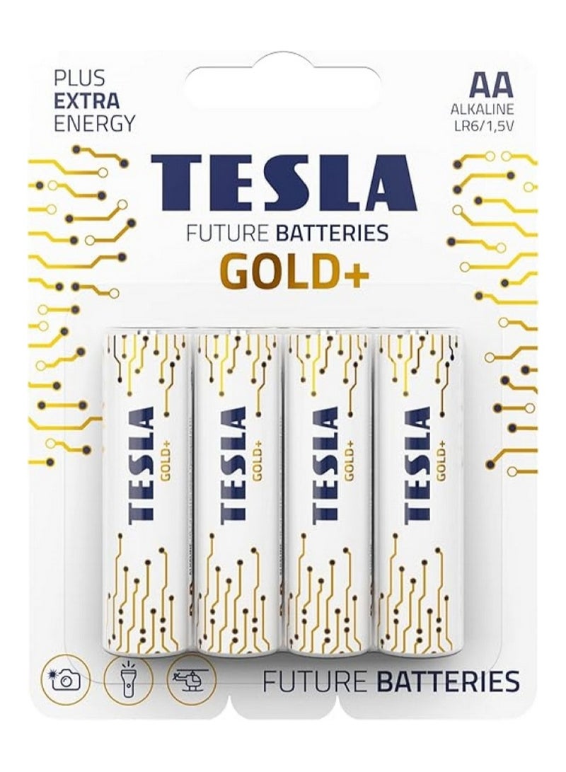 AA Alkaline Batteries Gold+ 4 Pcs Pack