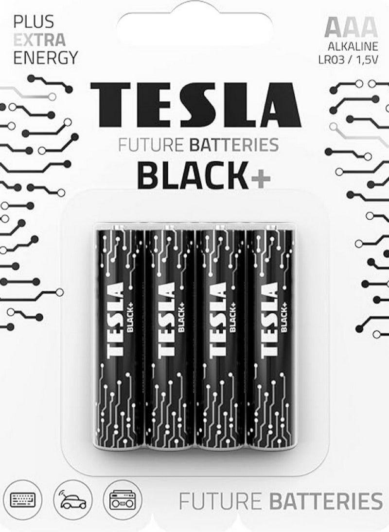 AAA Battery Black+ Alkaline Pack Of 4