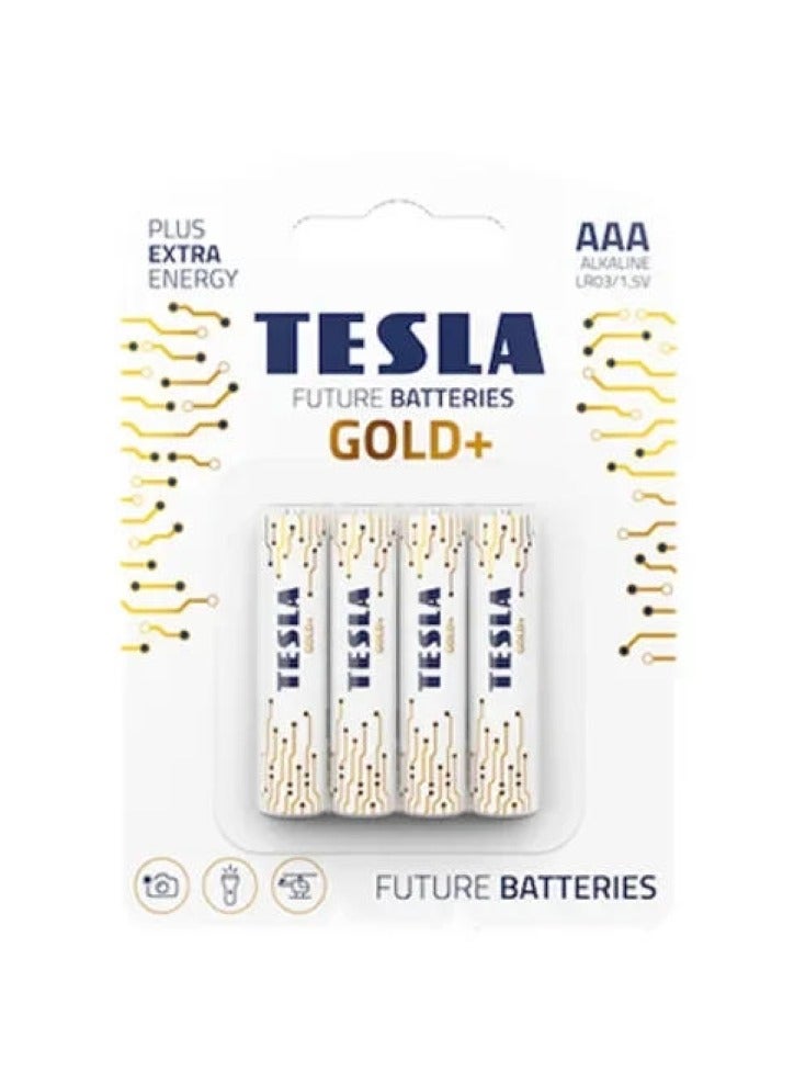 AAA Alkaline Batteries Gold+ 4 Pcs Pack