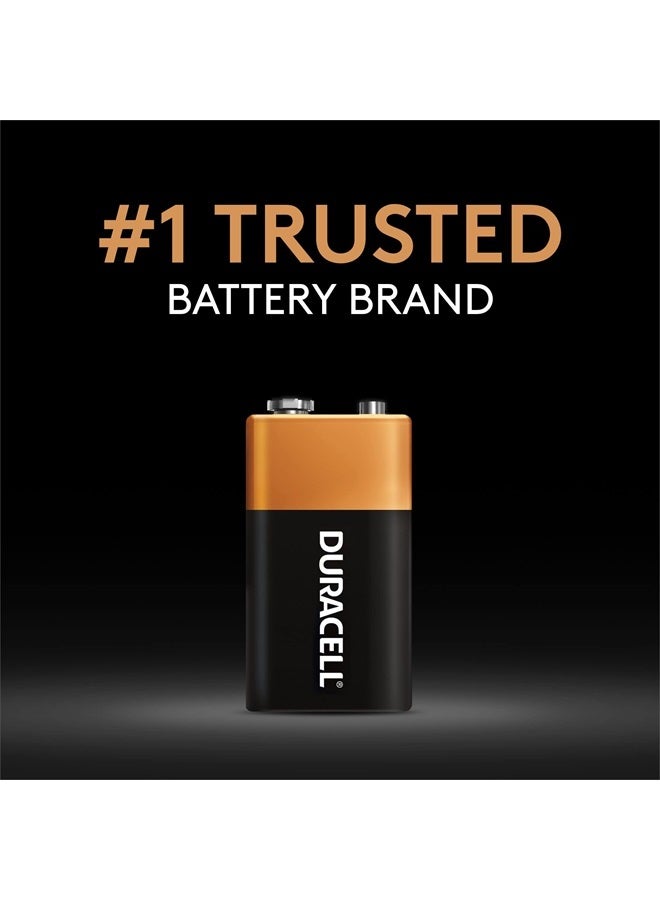Duracell Coppertop 9V Battery, 6 Count Pack, 9 Volt Battery with Long-lasting Power, All-Purpose Alkaline 9V Battery for Household and Office Devices