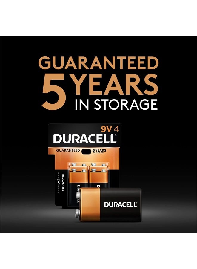 Duracell Coppertop 9V Battery, 6 Count Pack, 9 Volt Battery with Long-lasting Power, All-Purpose Alkaline 9V Battery for Household and Office Devices