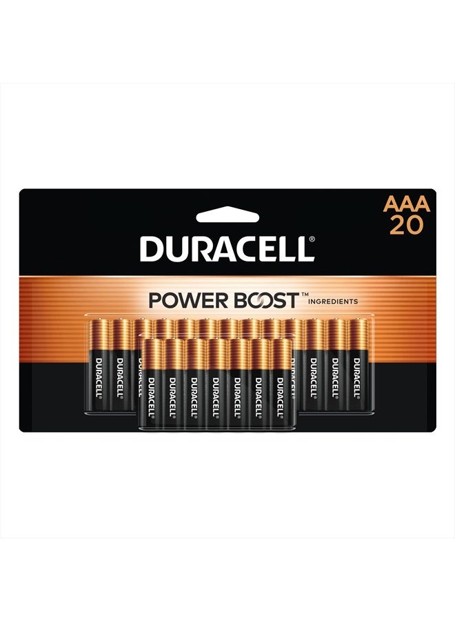 Duracell Coppertop AAA Batteries with Power Boost Ingredients, 20 Count Pack Triple A Battery with Long-lasting Power, Alkaline AAA Battery for Household and Office Devices