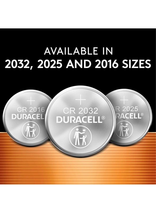 Duracell CR2025 3V Lithium Battery, Child Safety Features, 2 Count Pack, Lithium Coin Battery for Key Fob, Car Remote, Glucose Monitor, CR Lithium 3 Volt Cell