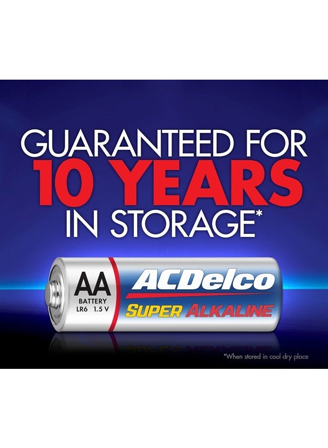 ACDelco 100-Count AA Batteries, Maximum Power Super Alkaline Battery, 10-Year Shelf Life, Reclosable Packaging