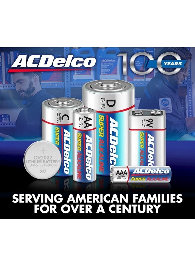 ACDelco 100-Count AA Batteries, Maximum Power Super Alkaline Battery, 10-Year Shelf Life, Reclosable Packaging