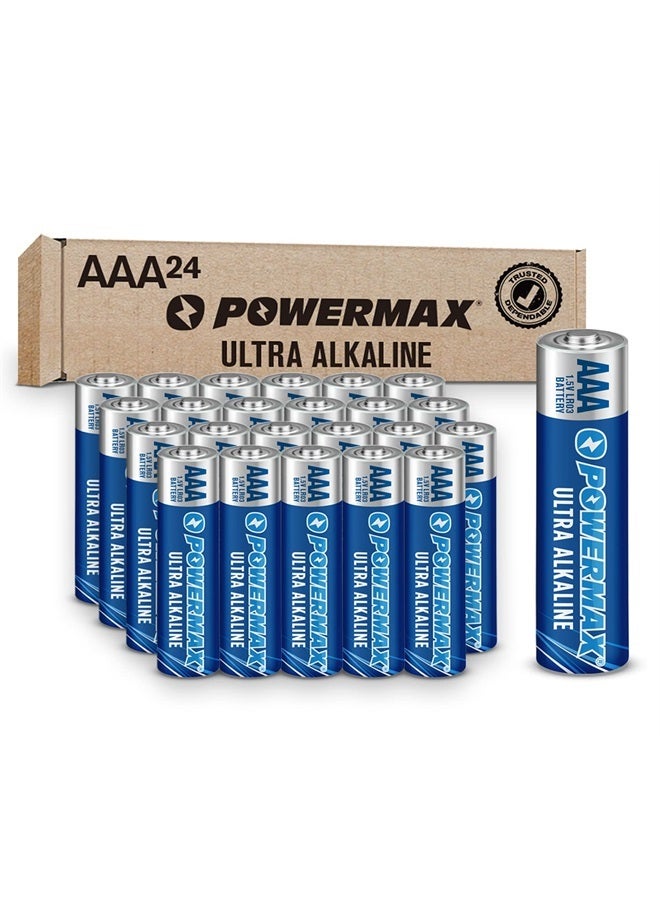 24-Count AAA Batteries, Ultra Long Lasting Alkaline Battery, 10-Year Shelf Life, Reclosable Packaging